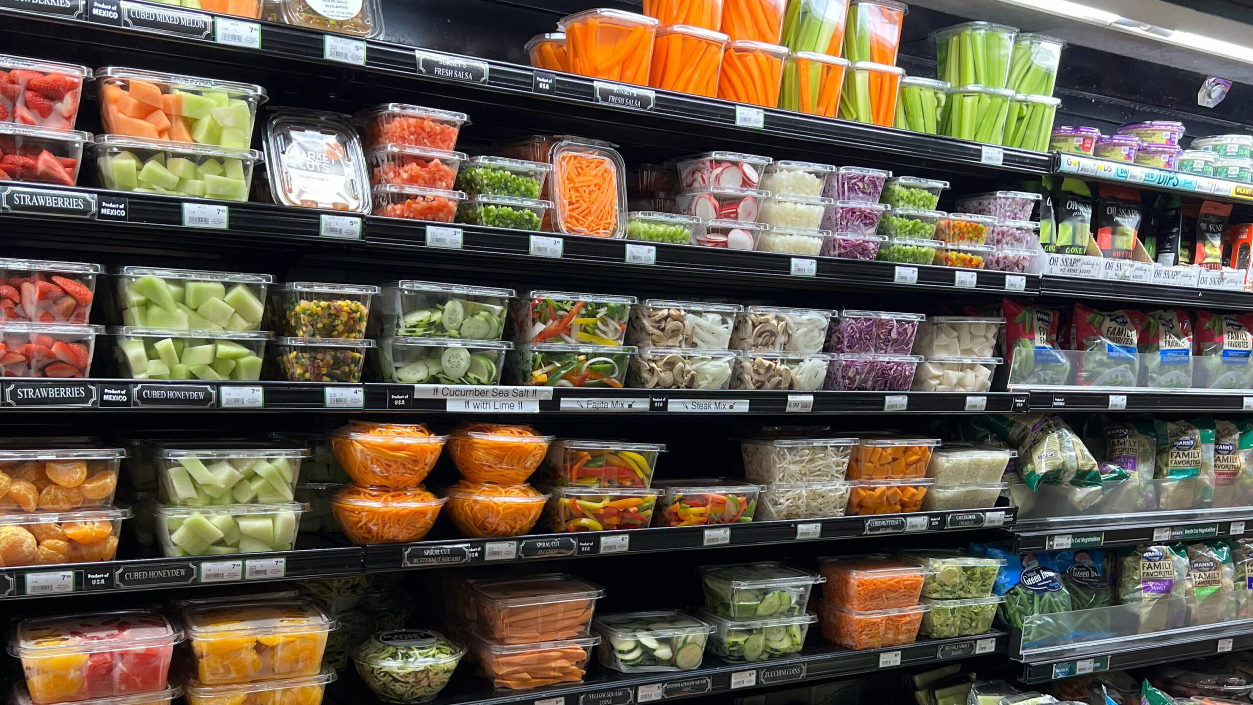 produce shelf at retail
